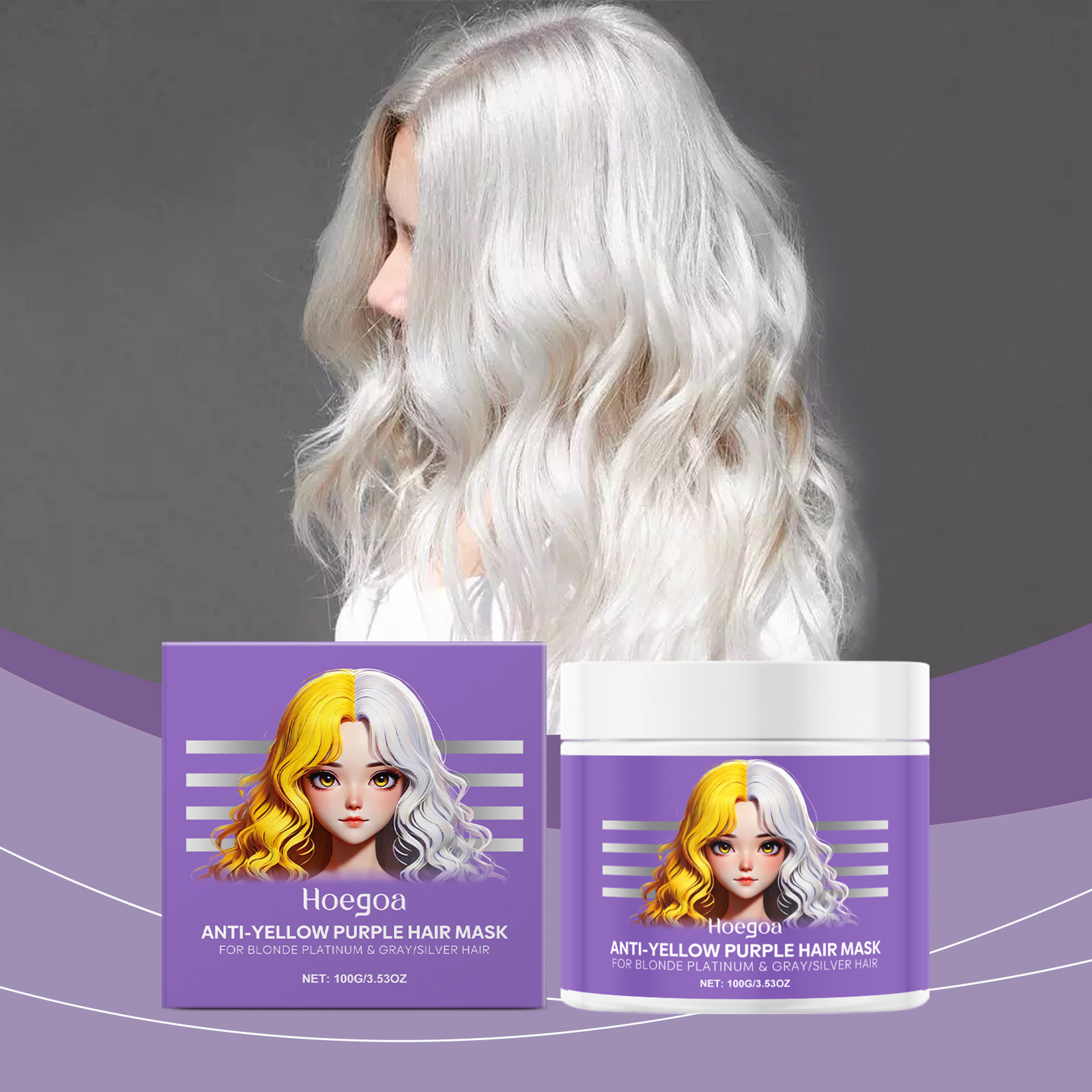 Deep Conditioner Mask - Mascarilla para el cabello púrpura, cubre
